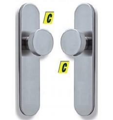 Maneta Acero Inox. POMO Sin Bocallave (Pareja)