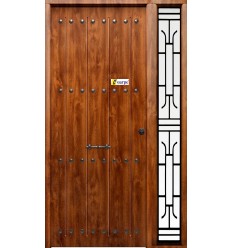 Puerta de Seguridad 1150 RUSTICA CLAVOS EMBERO CON FIJO LATERAL THT