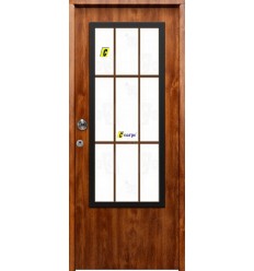 Puerta de Seguridad Modelo 1110 CR con palilleria color madera