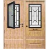 Puerta de Seguridad CLÁSICA con Ventana Abatible, Reja y Cristal THT