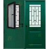 Puerta de Seguridad CLÁSICA con Ventana Abatible, Reja y Cristal THT