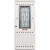 Puerta de seguridad  rústica con ventana de cristal