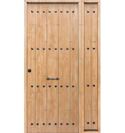 Puerta de Seguridad Modelo 1150 RÚSTICA Roble Con Fijo Lateral THT