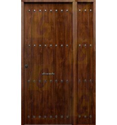 Puerta de Seguridad 1150 RUSTICA CLAVOS ROBLE VIEJO CON FIJO LATERAL THT
