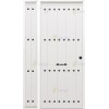 Puerta de Seguridad 1150 RÚSTICA CLAVOS CON FIJO LATERAL  BLANCA THT
