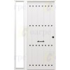 Puerta de Seguridad 1150 RÚSTICA CLAVOS CON FIJO LATERAL  BLANCA THT