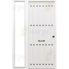 Puerta de Seguridad 1150 RÚSTICA CLAVOS CON FIJO LATERAL  BLANCA THT