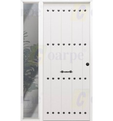 Puerta de Seguridad 1150 RUSTICA CLAVOS BLANCO CON FIJO LATERAL THT