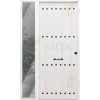 Puerta de Seguridad 1150 RÚSTICA CLAVOS CON FIJO LATERAL  BLANCA THT