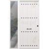Puerta de Seguridad 1150 RÚSTICA CLAVOS CON FIJO LATERAL  BLANCA THT