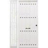 Puerta de Seguridad 1150 RÚSTICA CLAVOS CON FIJO LATERAL  BLANCA THT