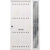 Puerta de Seguridad 1150 RÚSTICA CLAVOS CON FIJO LATERAL  BLANCA THT
