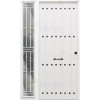 Puerta de Seguridad 1150 RÚSTICA CLAVOS CON FIJO LATERAL  BLANCA THT