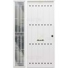 Puerta de Seguridad 1150 RÚSTICA CLAVOS CON FIJO LATERAL  BLANCA THT
