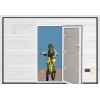 Puerta de Garaje Seccional Acanalado Blanco con Puerta Peatonal