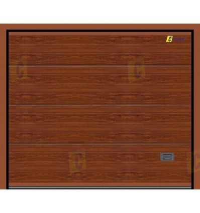 Puerta de Garaje Seccional Acanalado LISO Madera Claro