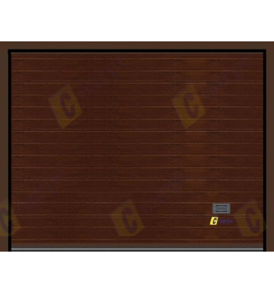 Puerta de Garaje Seccional Acanalado LISO Madera Oscuro
