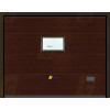 Puerta de Garaje Seccional LISO Madera Oscuro con Ventana