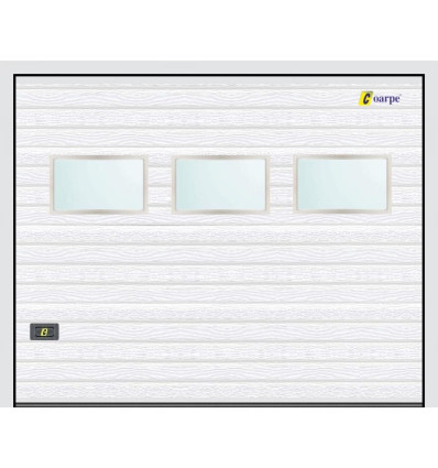 Puerta de Garaje Seccional Acanalado Blanco con Ventana