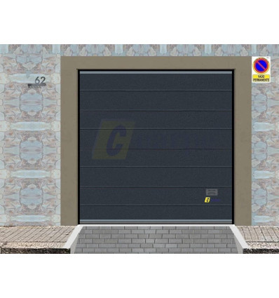 Puerta de Garaje Seccional Uniacanalada LISO Gris Antracita