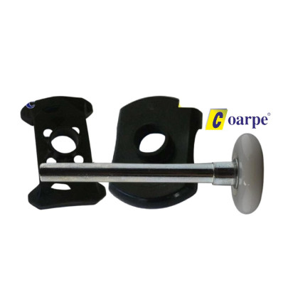 Protección para rodillo en plastico negro con rueda de 2"