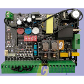 Central receptor 230V, motores monofásicos, salida fotocélula, cierre automático, paro suave