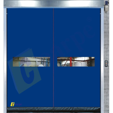 Puerta rápida autoreparable de lona