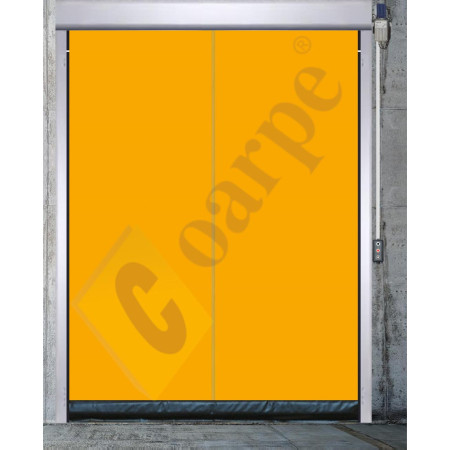 Puerta rápida autoreparable de lona