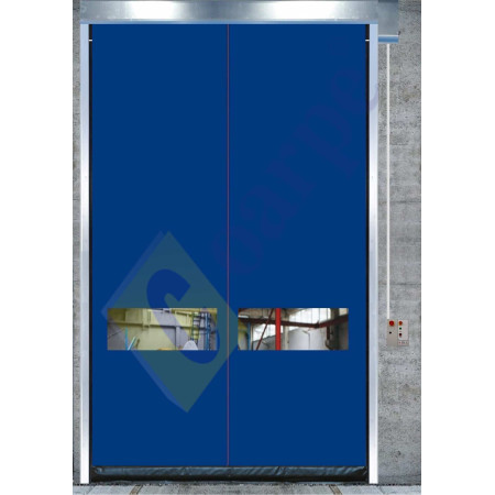 Puerta rápida autoreparable de lona