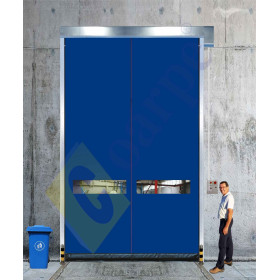 Puerta rápida autoreparable de lona