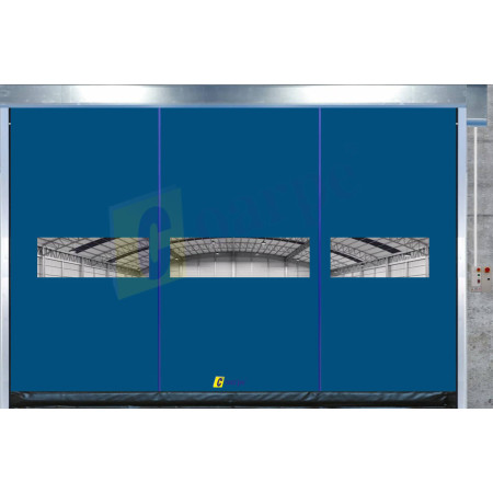 Puerta rápida autoreparable de lona