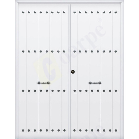 Puerta de Seguridad 1150 RÚSTICA CLAVOS DOBLE HOJA THT