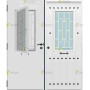 Puerta de Seguridad 1150 RÚSTICA CLAVOS CON VENTANA CON CRISTAL ABATIBLE THT