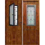 Puerta de Seguridad 1150 RÚSTICA CLAVOS CON VENTANA CON CRISTAL ABATIBLE THT