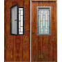 Puerta de Seguridad 1150 RÚSTICA CLAVOS CON VENTANA CON CRISTAL ABATIBLE THT