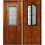 Puerta de Seguridad 1150 RÚSTICA CLAVOS CON VENTANA CON CRISTAL ABATIBLE THT