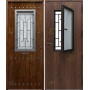 Puerta de Seguridad 1150 RÚSTICA CLAVOS CON VENTANA CON CRISTAL ABATIBLE THT