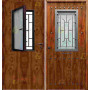 Puerta de Seguridad 1150 RÚSTICA CLAVOS CON VENTANA CON CRISTAL ABATIBLE THT