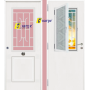 Puerta de Seguridad CLÁSICA con Ventana Abatible, Reja y Cristal THT